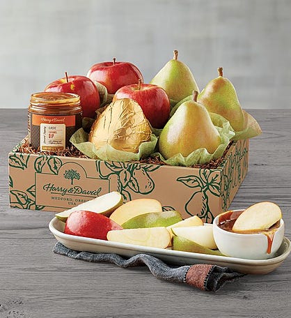 Pears, Apples, and Caramel Sauce